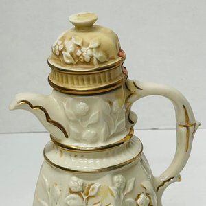 1982 Jim Beam teapot-coffee pot whiskey decanter Regal China 10 vintage GoldTrim